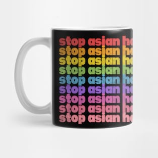 Stop Asian Hate! Rainbow Retro Faded Design Mug